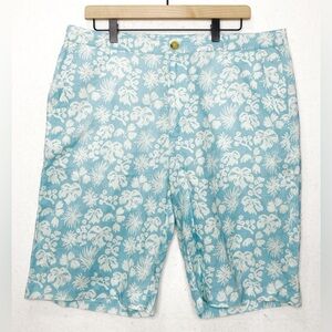 Isle Bay Linens Men's Linen Blend Tropical Print Shorts Size 36